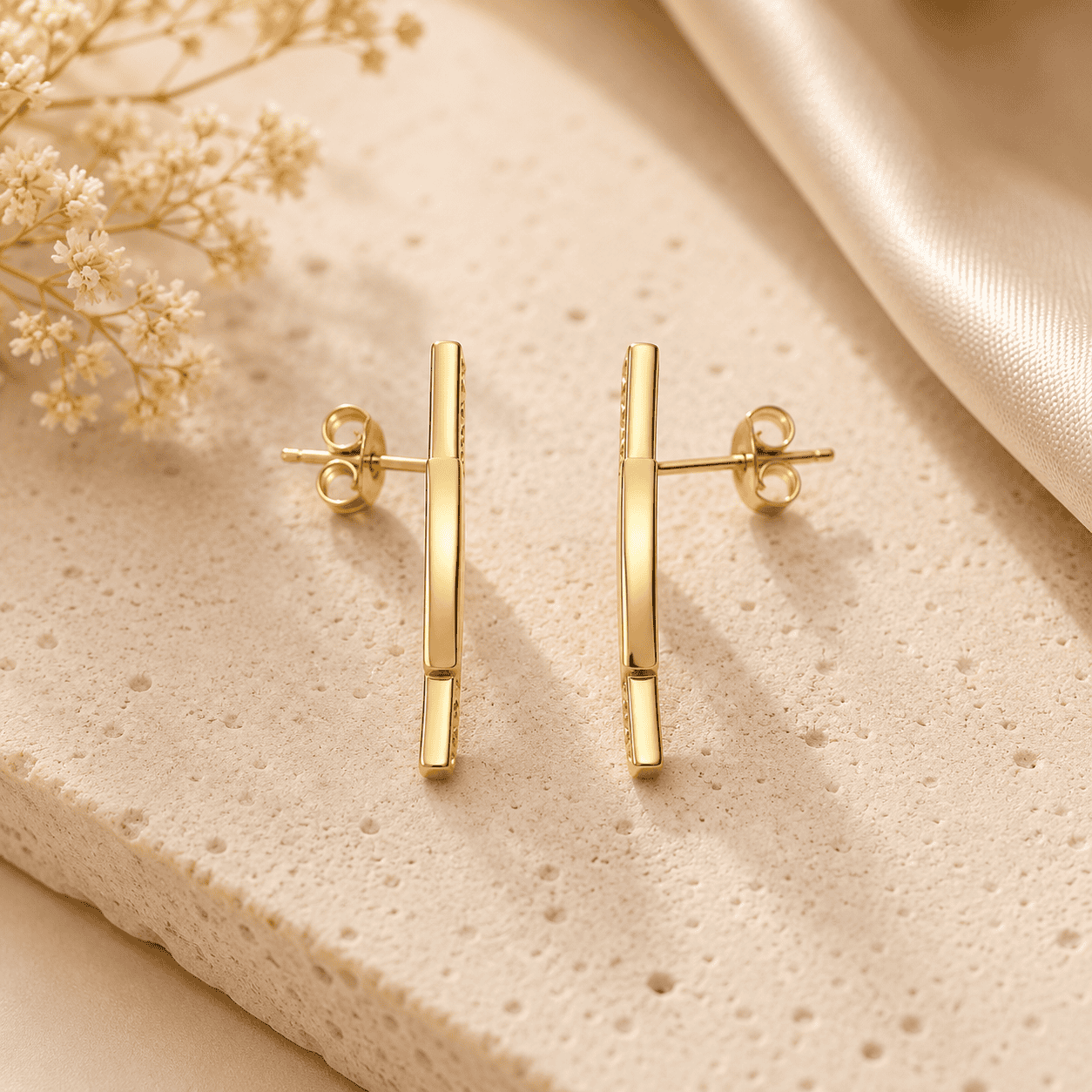 Styled twist drop earrings 18k gold filled, Ma Vie sculptural design for daily wear
