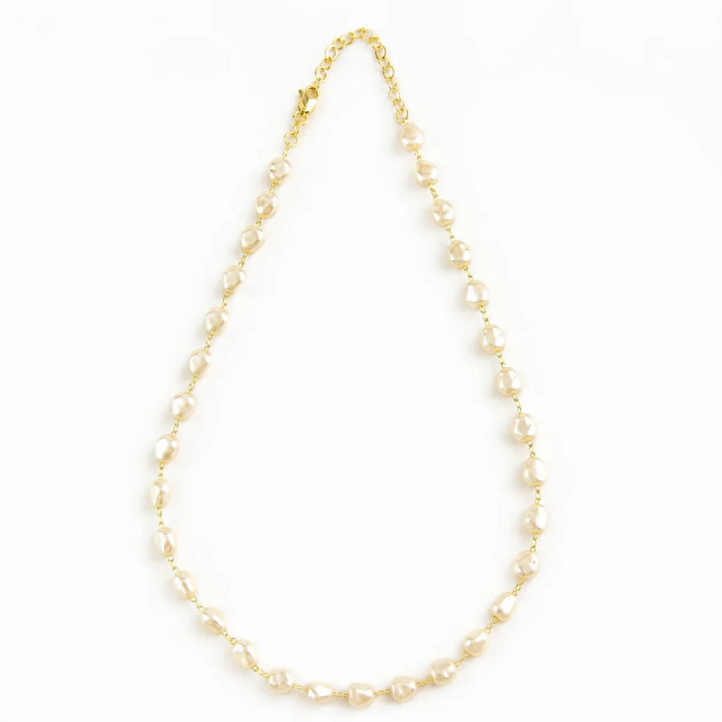 Baroque Pearl Necklace, 18k Gold Filled, Adjustable Length - Ma Vie Jewelry