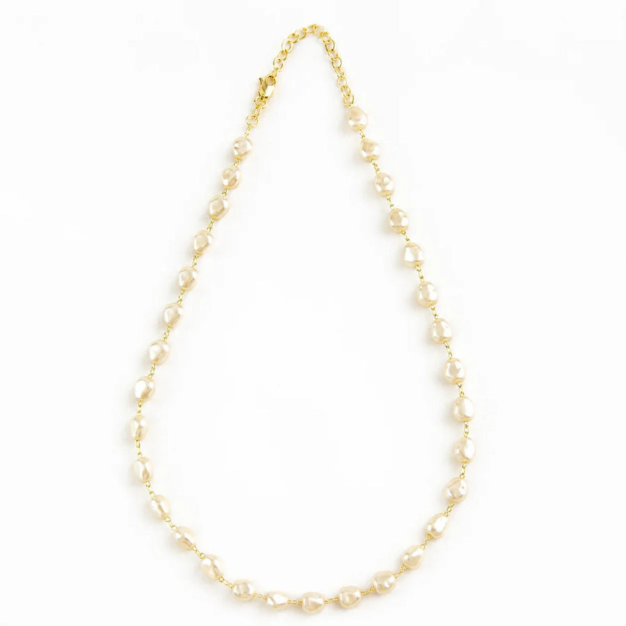 Baroque Pearl Necklace, 18k Gold Filled, Adjustable Length - Ma Vie Jewelry