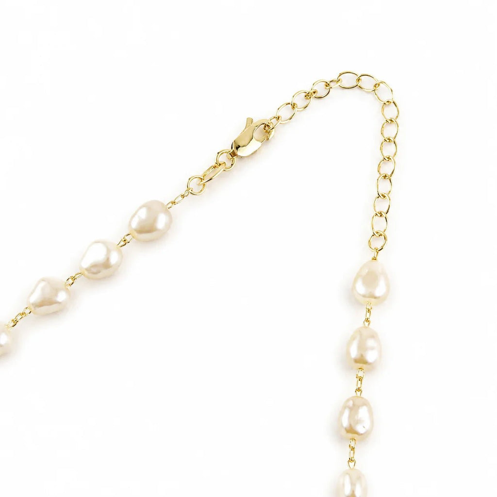 Baroque Pearl Necklace, 18k Gold Filled, Adjustable Length - Ma Vie Jewelry