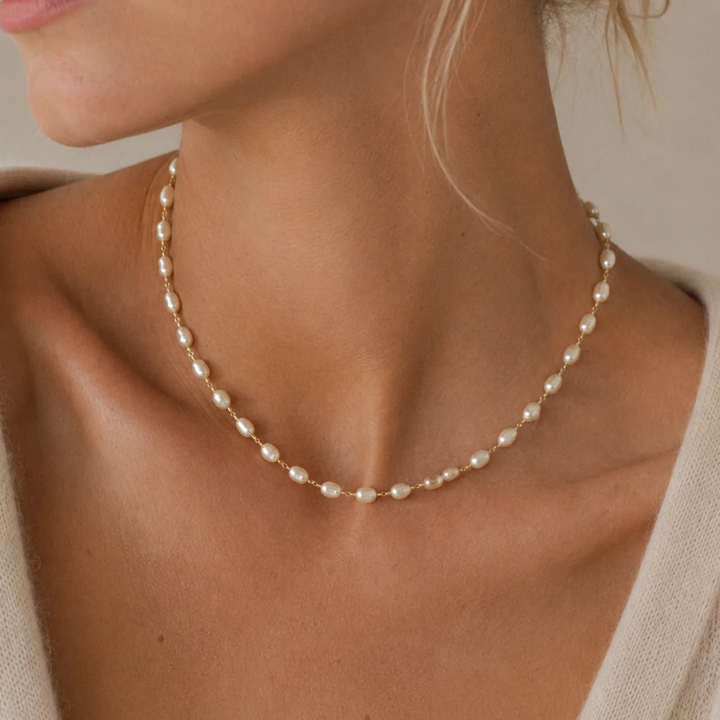 Baroque Pearl Necklace, 18k Gold Filled, Adjustable Length - Ma Vie Jewelry