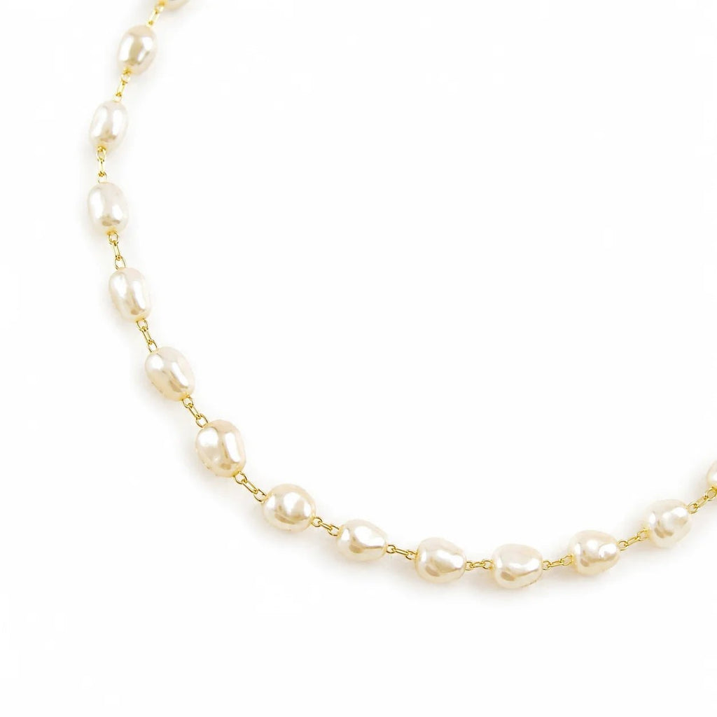 Baroque Pearl Necklace, 18k Gold Filled, Adjustable Length - Ma Vie Jewelry