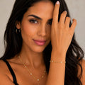 Beaded CZ Bracelet, 18k Gold Filled Stretch Stack - Ma Vie Jewelry