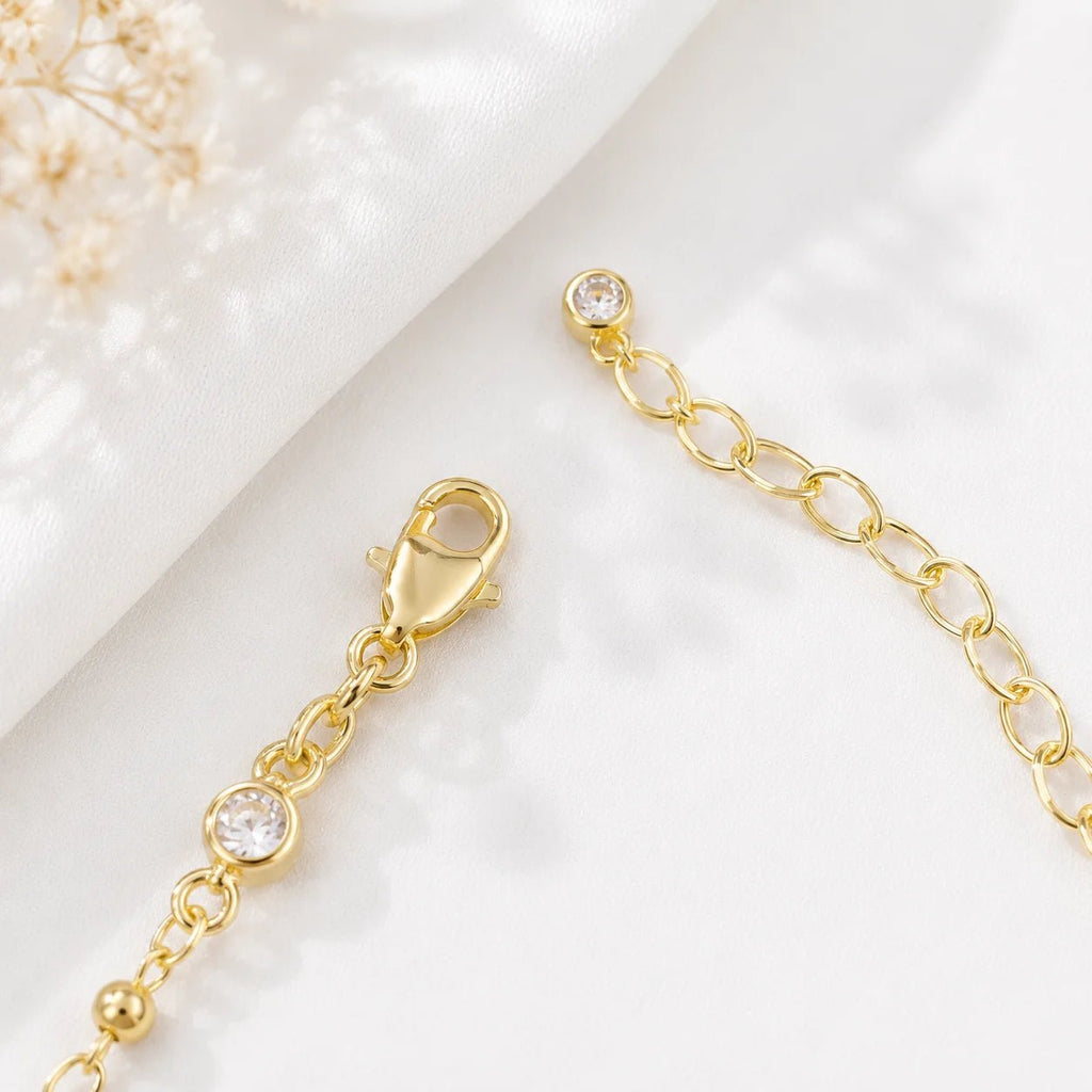 Beaded CZ Bracelet, 18k Gold Filled Stretch Stack - Ma Vie Jewelry