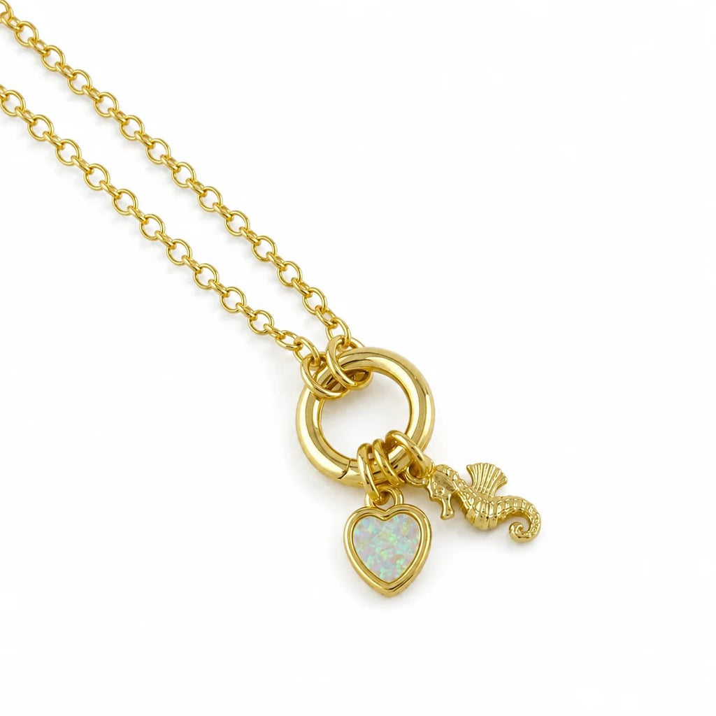 Carabiner Rolo Chain Necklace, 18k Gold Filled, Charm Holder - Ma Vie Jewelry