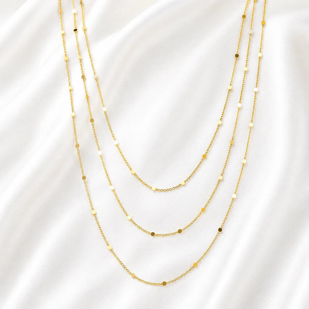 Dainty Curb Chain Necklace, 18k Gold Filled Pressed Detail - Ma Vie Jewelry