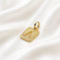 Letter A initial pendant in 18k gold filled, personalized square charm necklace