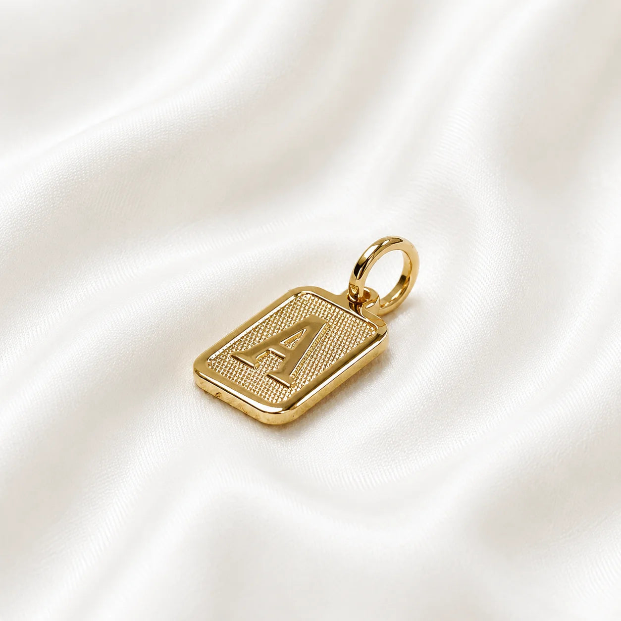 Square monogram pendant letter A, 18k gold filled personalized necklace charm-ma vie