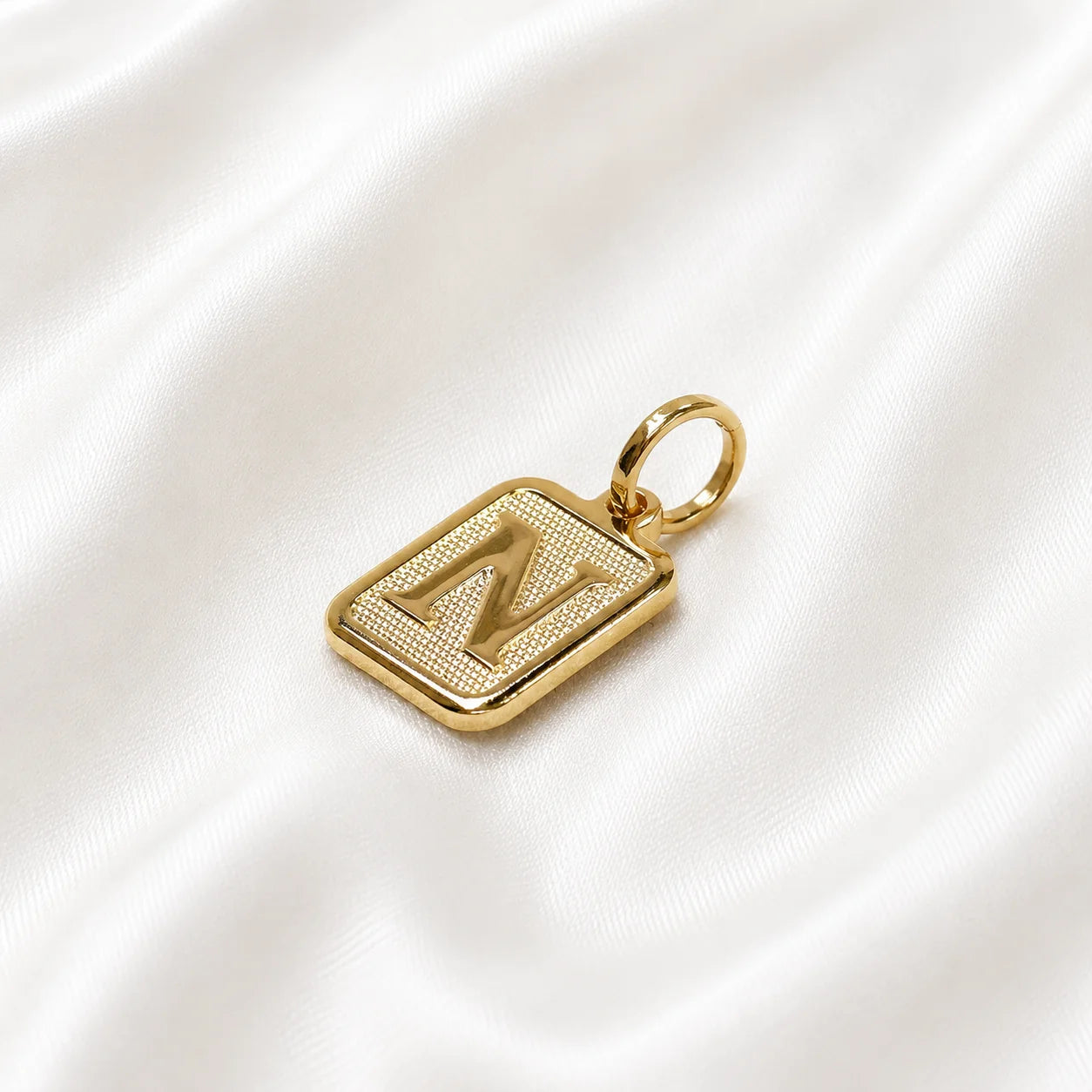 Monogram initial pendant letter N, gold filled charm built for daily wear