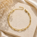 Ma Vie paperclip chain anklet product shot 18k gold filled, classic chain design