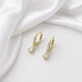 Pear CZ Drop Earrings, 18k Gold Filled Pavé Hoop - Ma Vie Jewelry