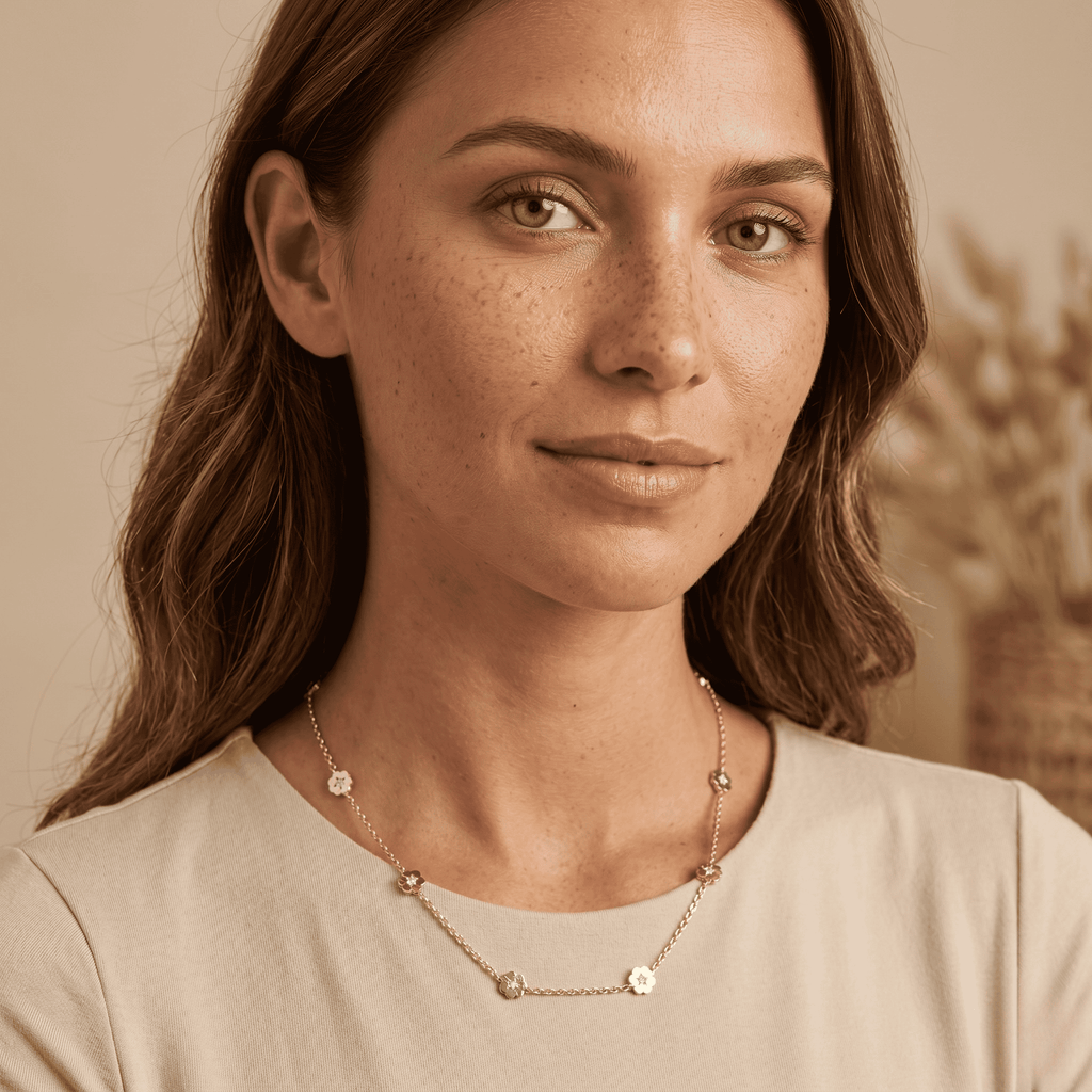The Bloom Necklace – Delicate 18k gold filled Flower CZ Chain - Ma Vie Jewelry