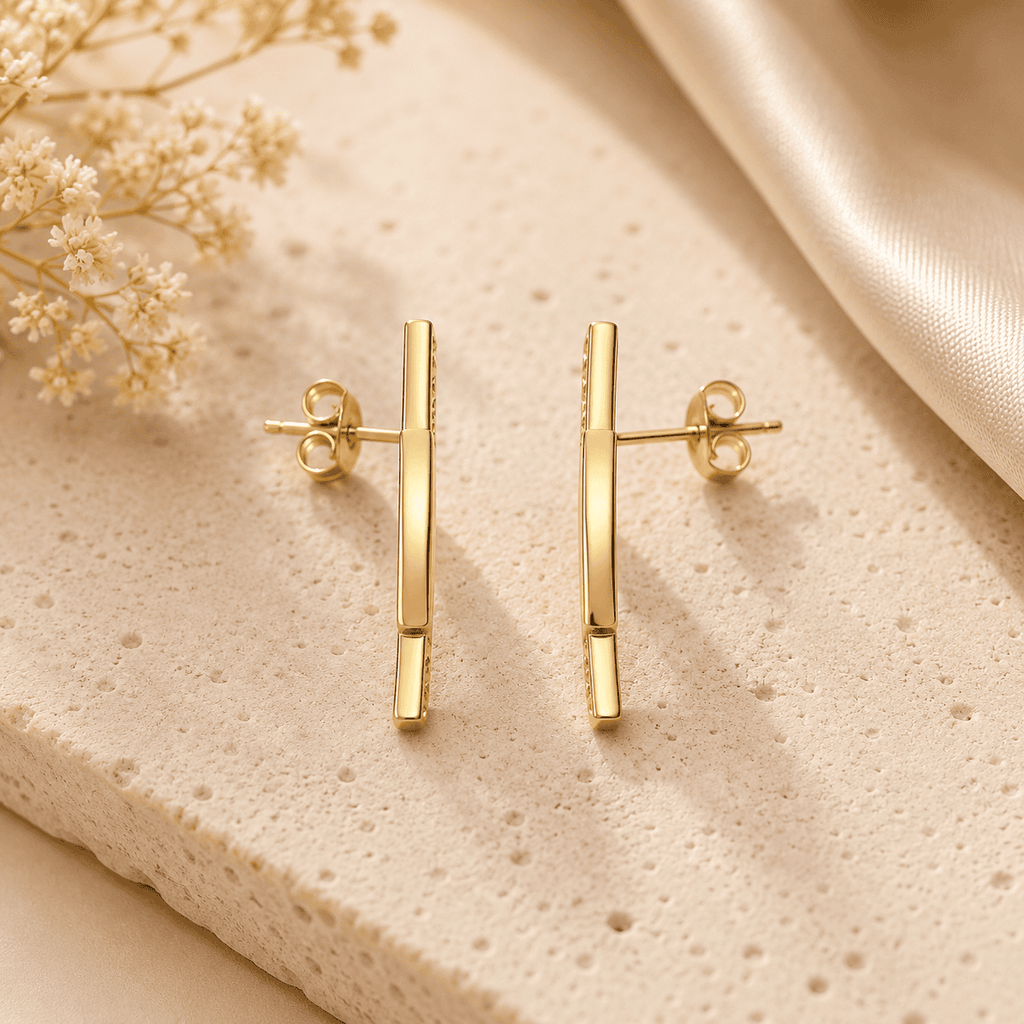 Twist Drop Earrings, 18k Gold Filled Pavé CZ for Daily Wear - Ma Vie Jewelry