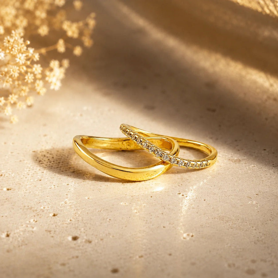 Wave Stacking Ring, 18k Gold Filled - Ma Vie Jewelry