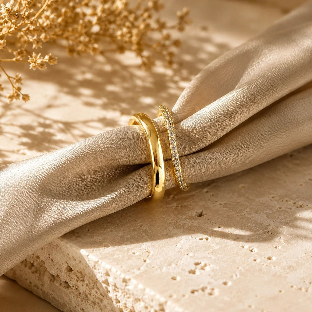Wave Stacking Ring, 18k Gold Filled - Ma Vie Jewelry